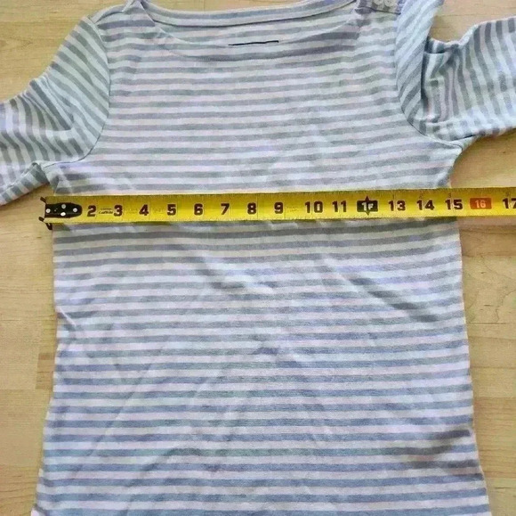 Charter club light blue striped top size xs - Picture 5 of 7
